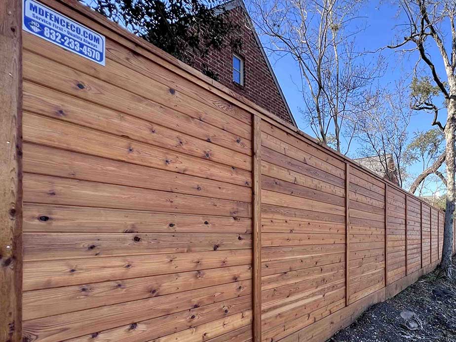 River Oaks Houston TX horizontal style wood fence